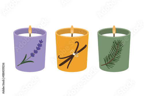 Colorful Candles with Floral Decorations