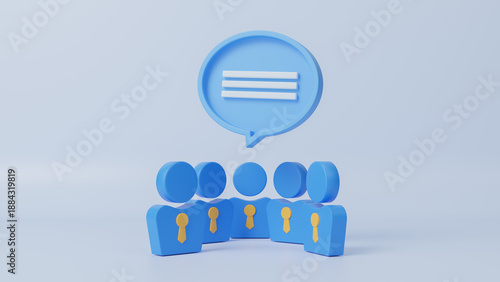 Brainstorming idea teamwork concept. Team work process. Marketing strategy brainstorming. Emphasizing teamwork and commitment to shared goals and innovation. Strategy and problem solving.3d rendering © Nuchjaree