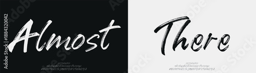 Almost There, Script Font, aesthetic, Uppercase Lowercase and Number. wedding font, Classic Lettering Minimal Fashion Designs. Typography modern serif fonts regular decorative vintage concept. vector 