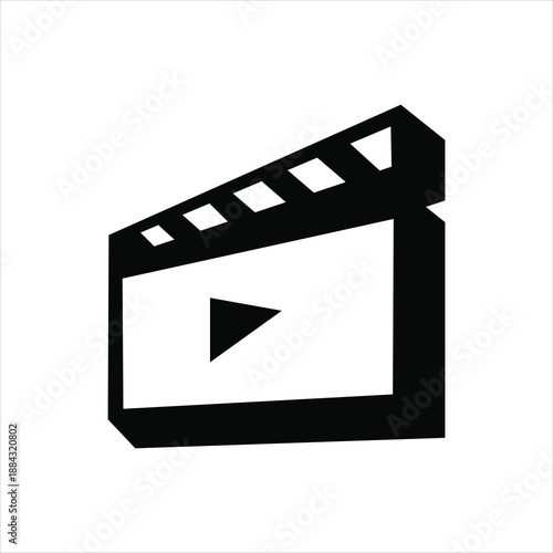 Professional black movie clapboard icon