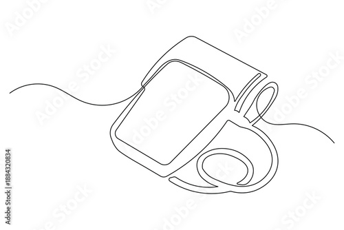 Sphygmomanometer symbol continuous outline drawing simple style health element