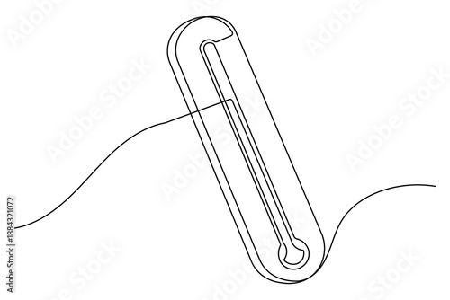 Minimalist style thermometer illustration continuous line drawing isolated art