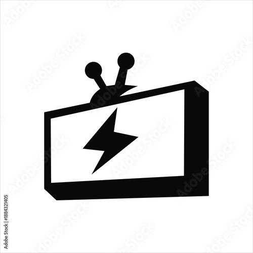 Electric television broadcast power icon