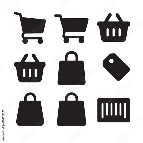 Minimalist Shopping Icons Grid.eps
