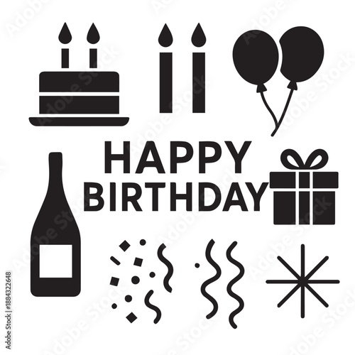 Modern Minimalist Birthday Vector Set.eps