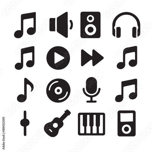 Music Icon Collection Vector Image.eps