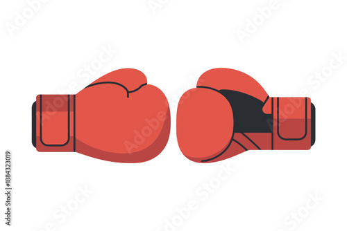 Red Boxing Gloves Illustration Pair