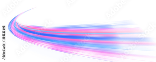 Neon pink blue speed trail creates a stylish luminous racing path. PNG