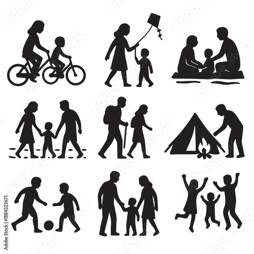 Outdoor Family Adventures in Silhouettes.eps