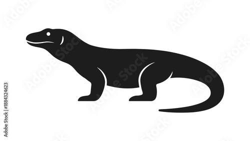 Silhouette of a Skink in a Minimalist Landscape View
