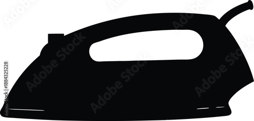 Clothes Iron Silhouette Vector Icon, Household Pressing Appliance Black Outline Symbol