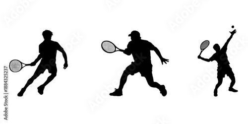 vector silhouettes of player  batmantan in different actions