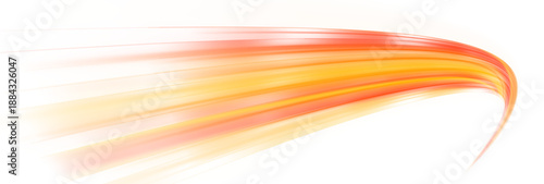 The luminous trail conveys acceleration, heat, and racing energy. Orange speed track isolated on transparent PNG background.