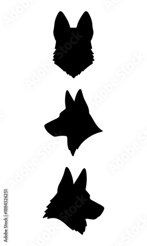 German shepherd head vector, dog head art vector, puppy head art, animal head vector art, vector of dog head