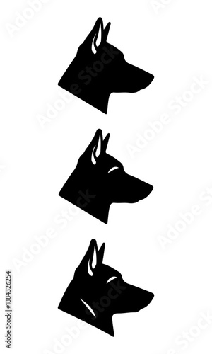 German shepherd head vector, dog head art vector, puppy head art, animal head vector art, vector of dog head
