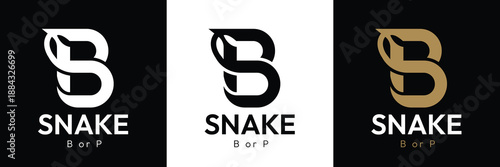 Modern Minimalist Letter B Snake Logo Design Vector