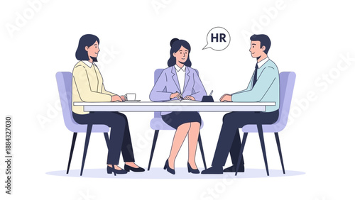 Job Interview with HR Manager - Three People Sitting at a Table