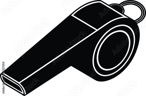Whistle icon, black and white simple vector illustration