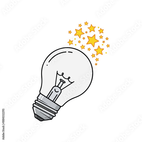 Light Bulb with Stars