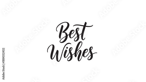 Handwritten best wishes calligraphy message isolated on transparent background