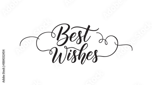 Handwritten calligraphy best wishes message isolated on transparent background
