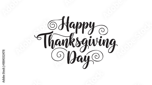 Handwritten calligraphy Happy Thanksgiving Day greeting message design