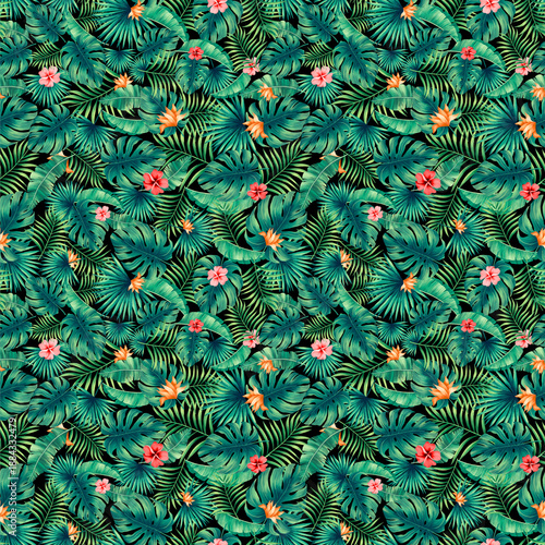 Tropical Leaves Seamless Pattern for Print