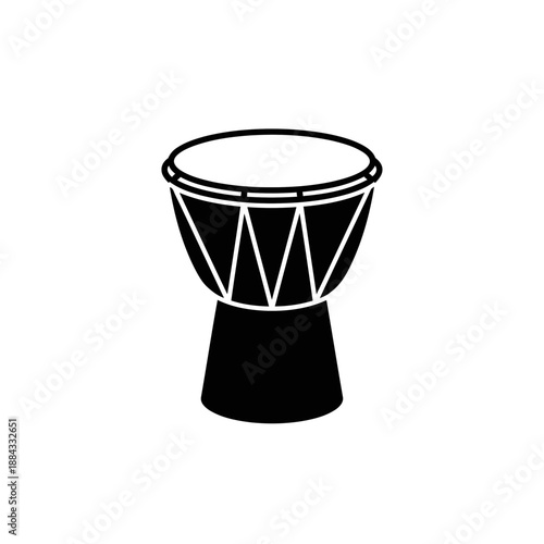 Stylized Djembe Drum Icon with Bold African Rhythmic Essence