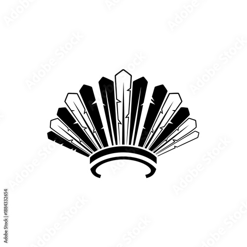 Traditional Indigenous Feather Headdress Symbol