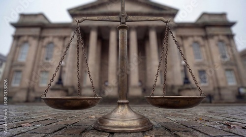 Wallpaper Mural Scales of justice in front of a historic building during a cloudy day Torontodigital.ca