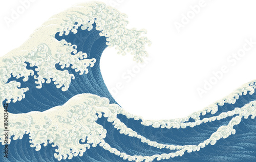 A Japanese style great wave...