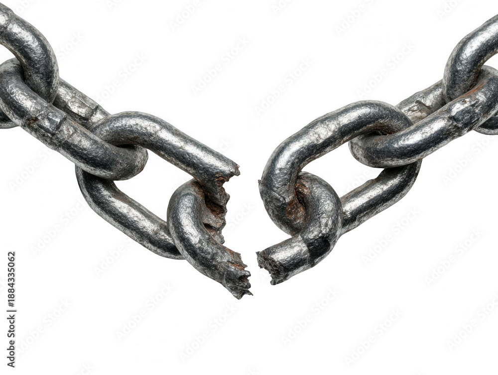 Obraz premium Broken chain isolated on transparent background