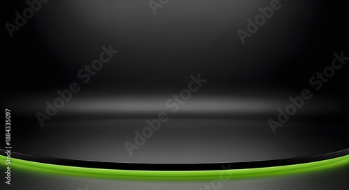 Elegant dark background with a green line: A sleek, dark backdrop with a subtle gradient and a vibrant green accent line creates a sophisticated and modern visual.