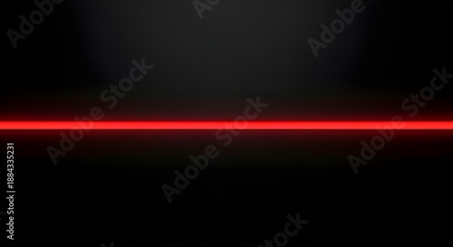 Red Laser Beam: A single, brilliant red laser beam cutting across a vast, dark expanse, radiating energy, focus, and precision. 
