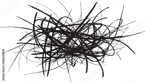 Hand drawn abstract ink splatter with chaotic dynamic lines