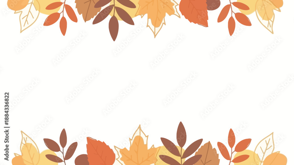 Obraz premium Autumn Leaves Border A Colorful Display of Fall Foliage.