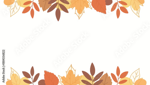 Autumn Leaves Border A Colorful Display of Fall Foliage.