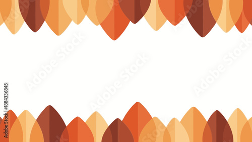 Autumn Leaves Border Warm Tones for Fall Season.