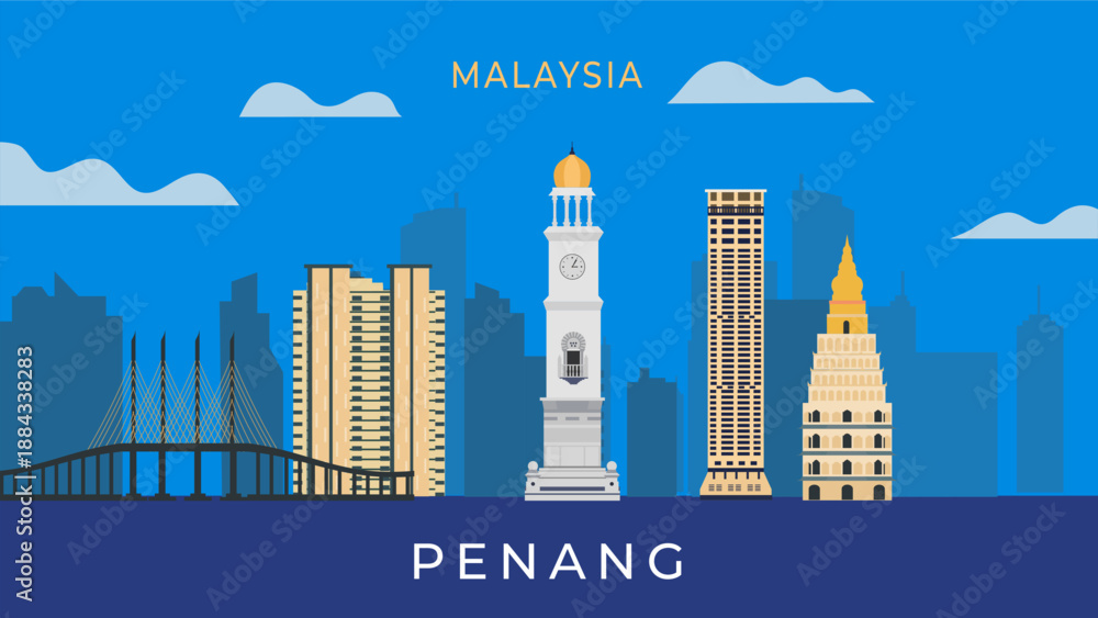 Obraz premium Penang city travel background