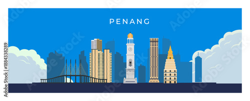 Penang city travel background