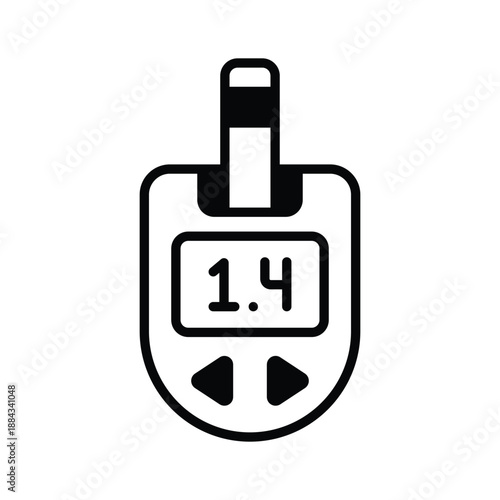 An amazing glyph icon of portable glucometer in trendy design style