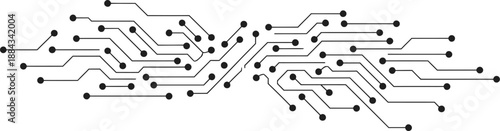 Abstract Black Circuit Board Technology Pattern with Connecting Lines and Nodes