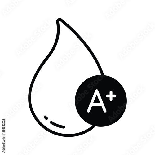 Check out this creatively designed blood group identification glyph icon