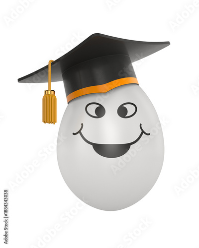 Graduation cap on smiling f...