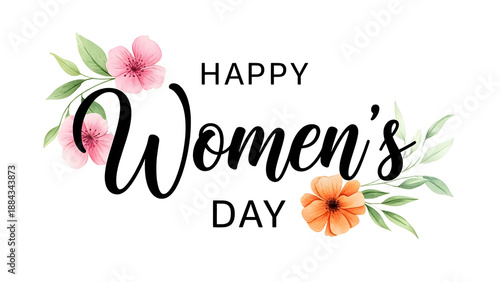 International women's day flowers isolated on transparent background