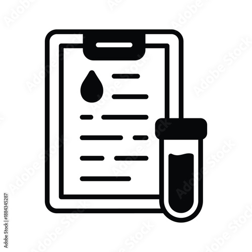 Medical laboratory report document icon, healthcare diagnostic results