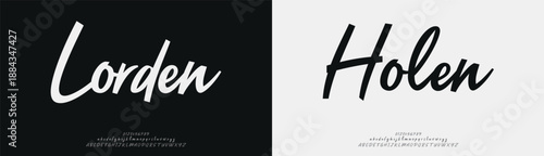 Lorden Holen, Hand drawn vector alphabet. Modern monoline signature script font. Elegant Signature Font. Best Alphabet Beautiful Calligraphy Signature Font
