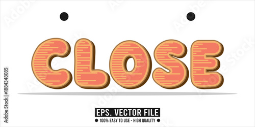 Retro Volumetric 'Close' Text Effect