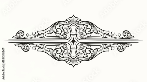 Ornate Decorative Flourish Element Vintage Style.