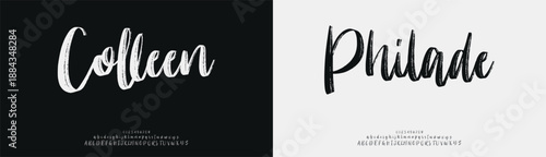 Colleen Philade, Script elegant font alphabet logo. Typography Beauty fashion luxury classic letters serif fonts decorative wedding vintage retro logos. vector illustration
